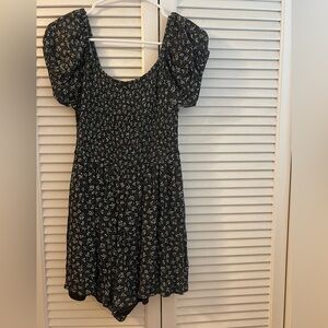 Forever 21 Black and White Floral Romper
